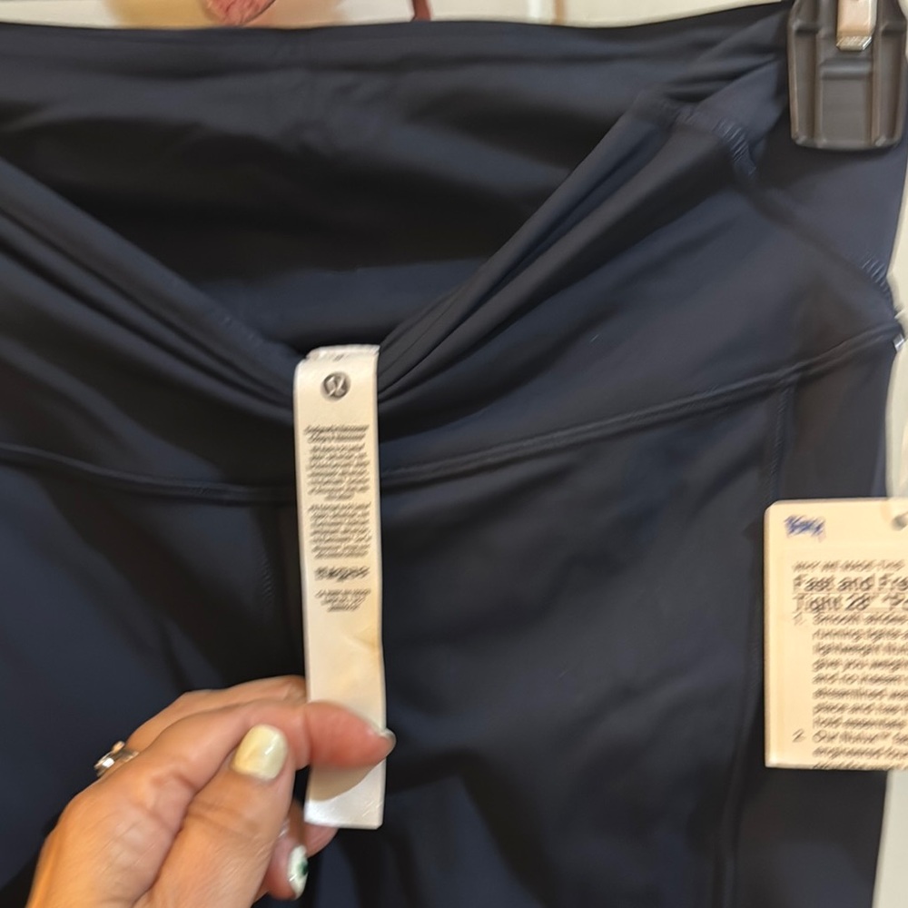 Lululemon Athletica Blue Leggings with Wide Waistband